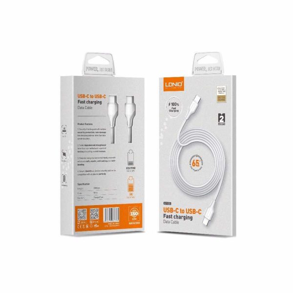 USB KABEL LDNIO LC122C 2m TIP C NA TIP C BIJELI