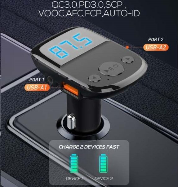 FM TRANSMITER I AUTO PUNJAČ DUAL LDNIO C706Q + USB KABEL MIKRO
