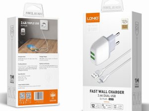KUĆNI PUNJAČ BRZI 2 U 1 LDNIO A2219 + KABEL USB NA TIP C